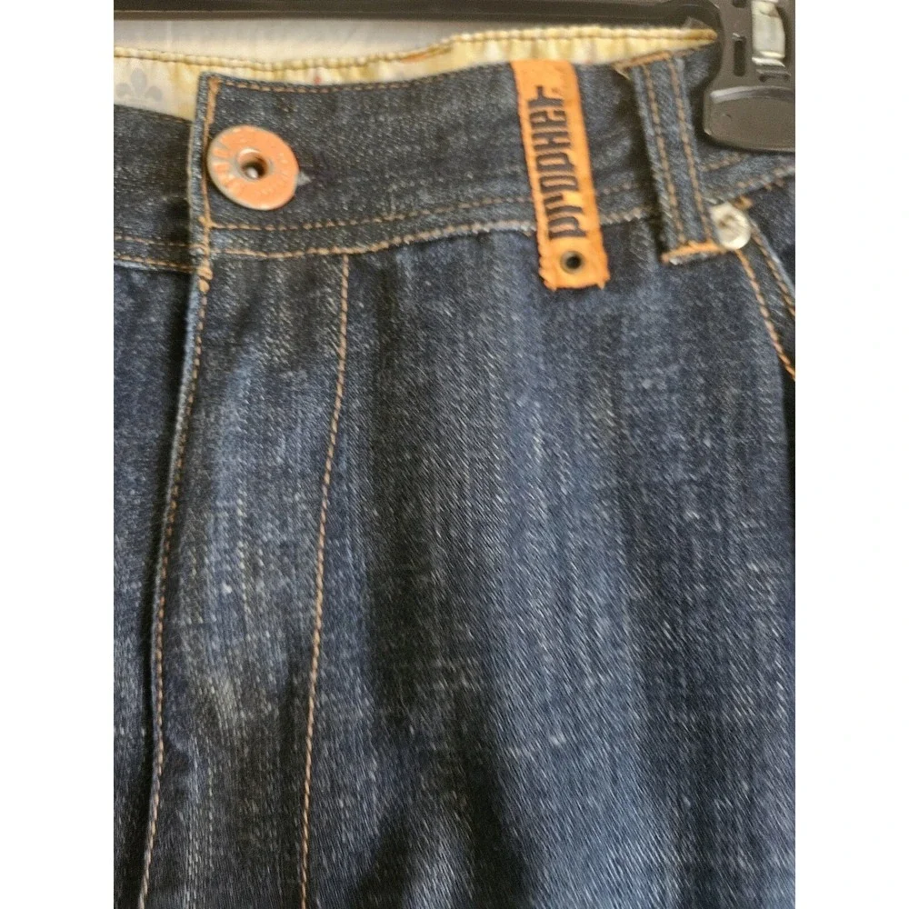 Y2K Streetwear Prophet Jeans‎ Men 40x34 Blue Dark Wash Graphic Pocket Wide Leg